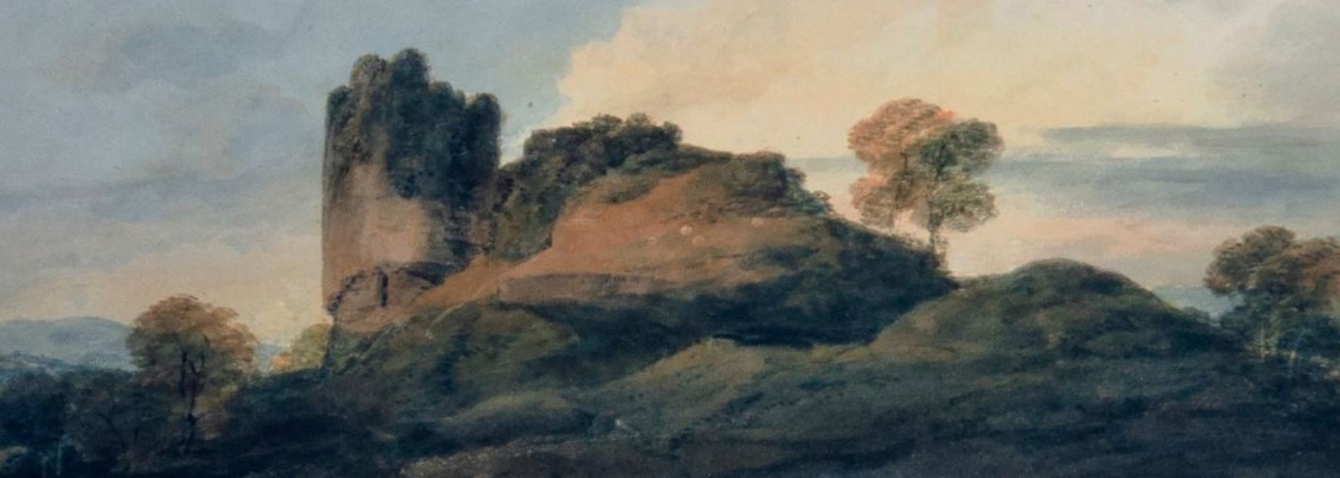 "Llandovery Castle, on a low hill beside the River Bran" gan JMW Turner