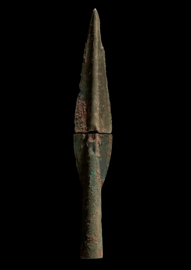 Figure 3. The large spearhead from the Llanddeusant hoard (©Carmarthenshire Museum/Amgueddfa Cymru - Museum Wales)